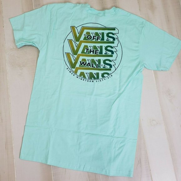 Vans Men's Shirt Large Overly Logo Tee Short Sleeve NWT T-Shirt Seafoam L - Picture 3 of 5